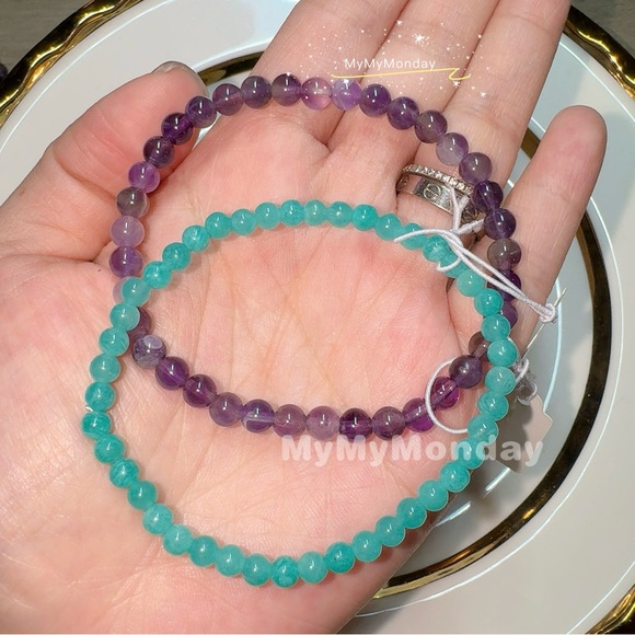 Handmade Jewelry - Amazonyte And Auralite 23 Bracelet Set